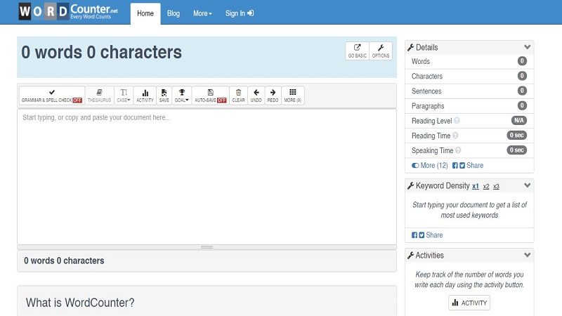 wordcounter - tool for writing skill